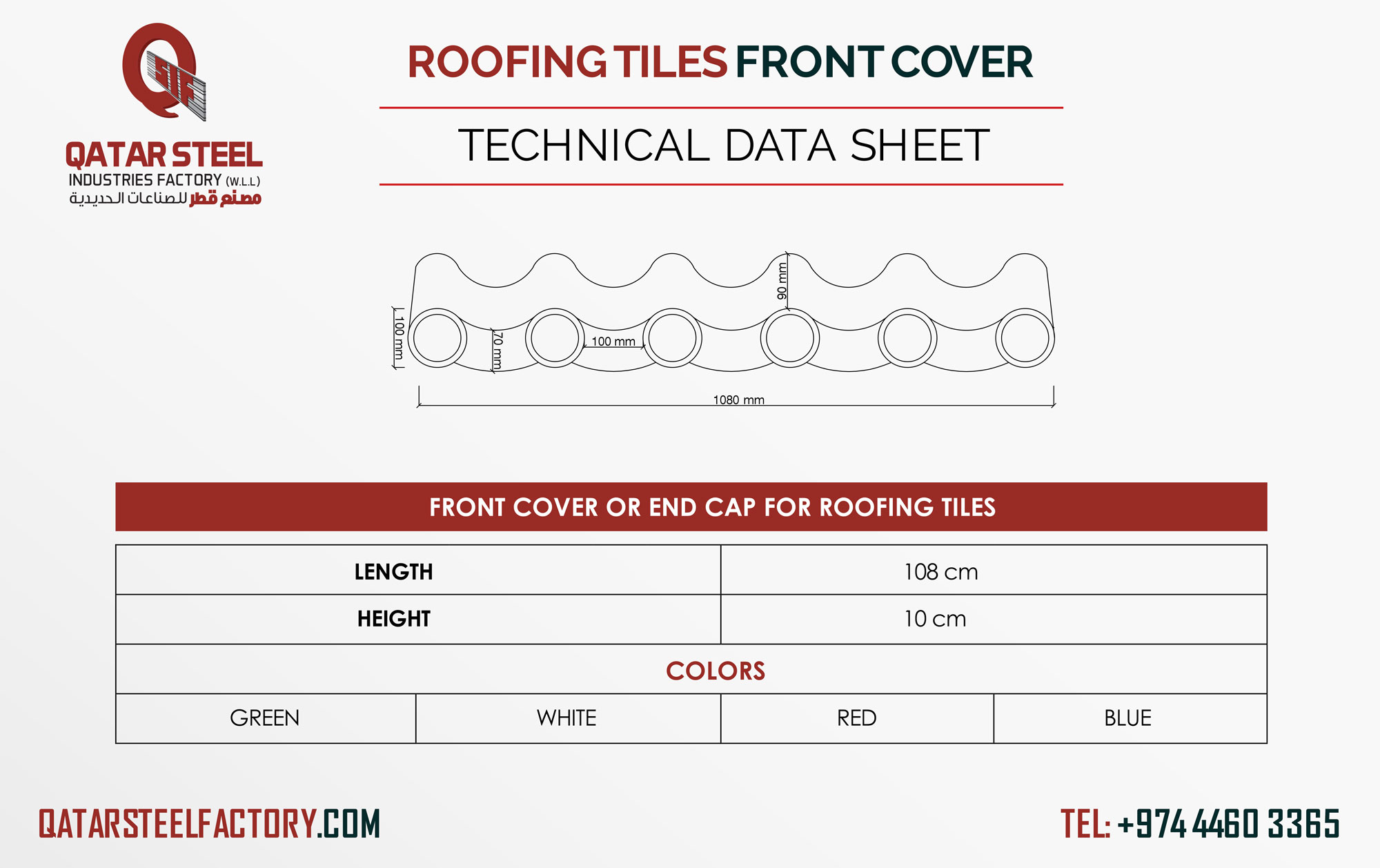 Roofing Tiles End Cap and or Front Cap