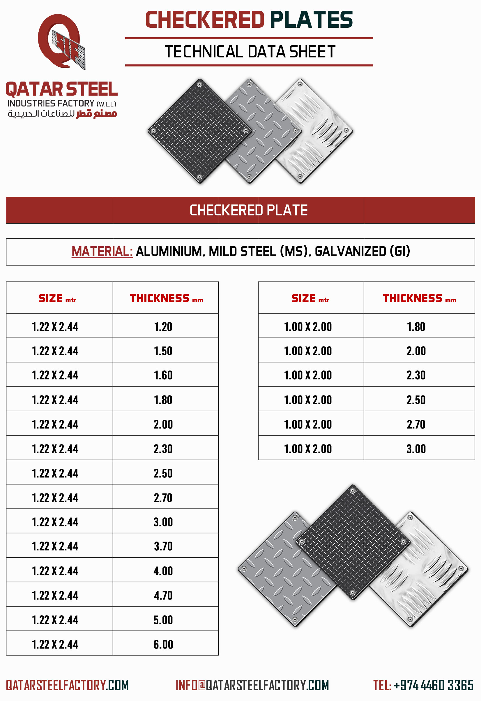 CHECKERED PLATE QATAR STEEL FACTORY